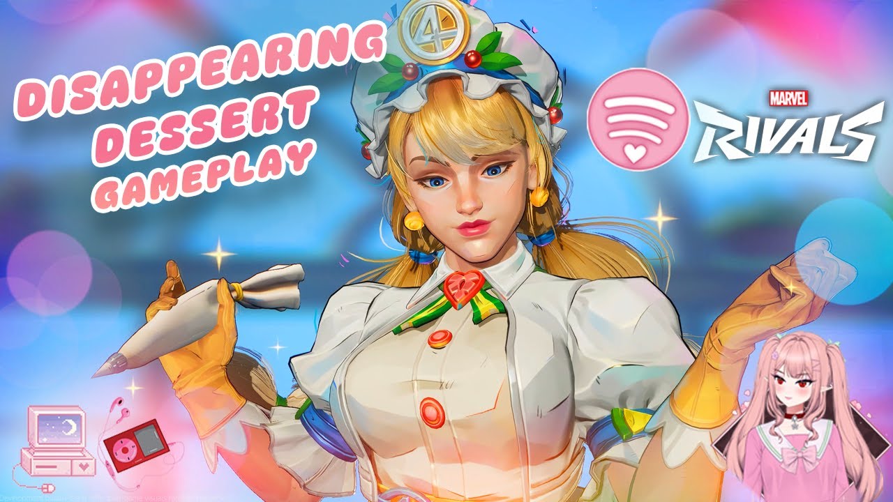 𐙚Sweet Disappearing Dessert Invisible Woman Gameplay & Spotify to Bake Desserts🍰🎧ྀི Marvel Rivals