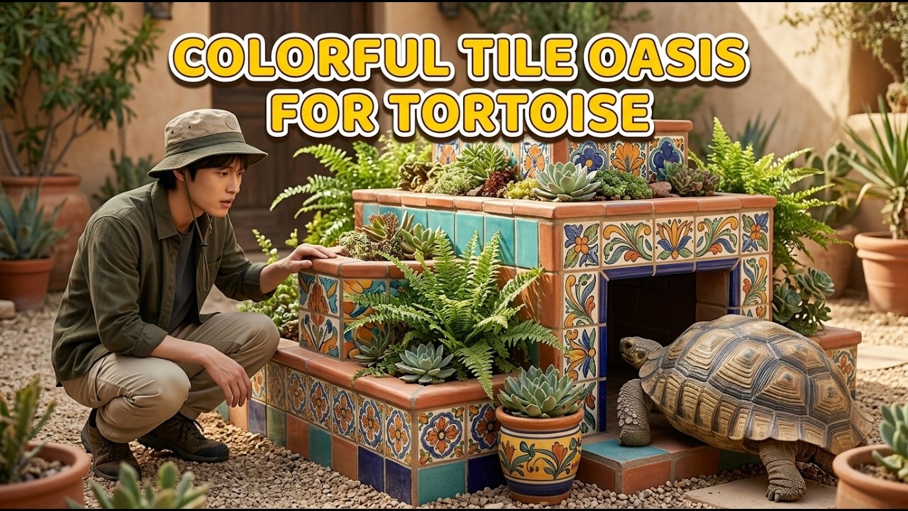 COLORFUL CERAMIC OASIS — Multi-Layer Cooling Villa for Heat-Exhausted Mother Tortoise