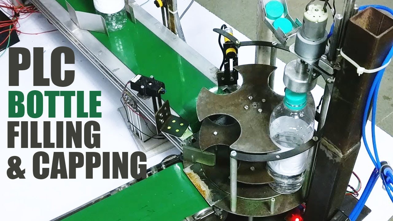 Automatic Bottle Filling & Capping Machine Using PLC