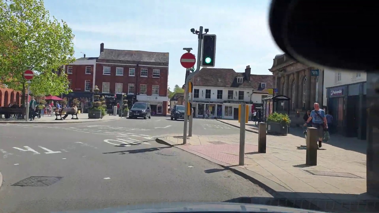Driving tour of Wimborne Town,England,UK,4K UHD