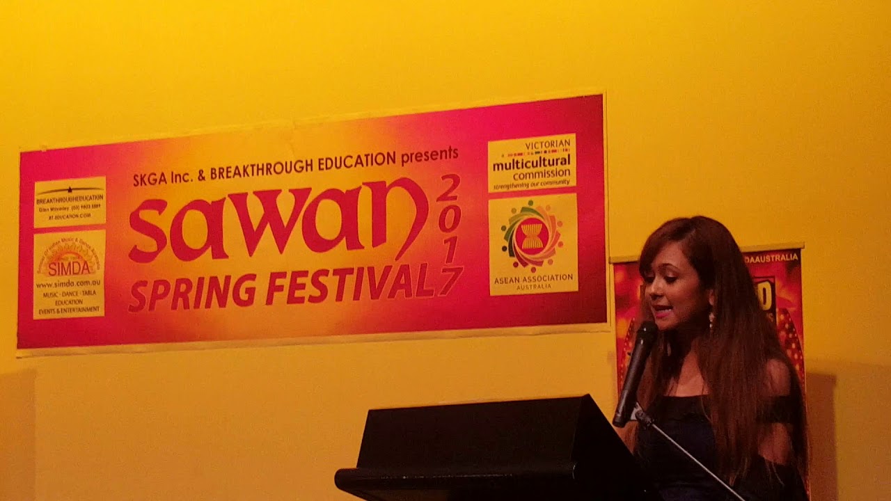 Sawan Multicultural Spring Festival 2017 Opening speech - Ms Australasian Ayu Dixit