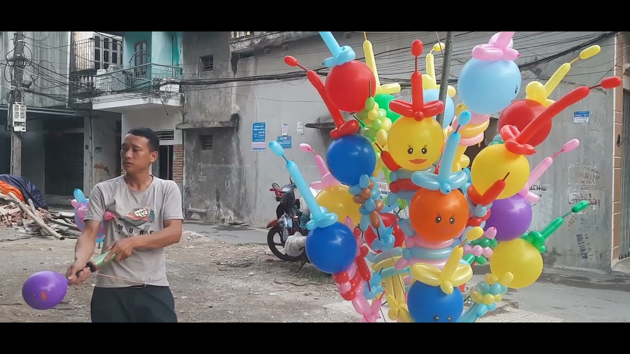 hướng dẫn vặn bóng nghệ thuật hình búp bê , tạo hình bóng nghệ thuật đơn giản .