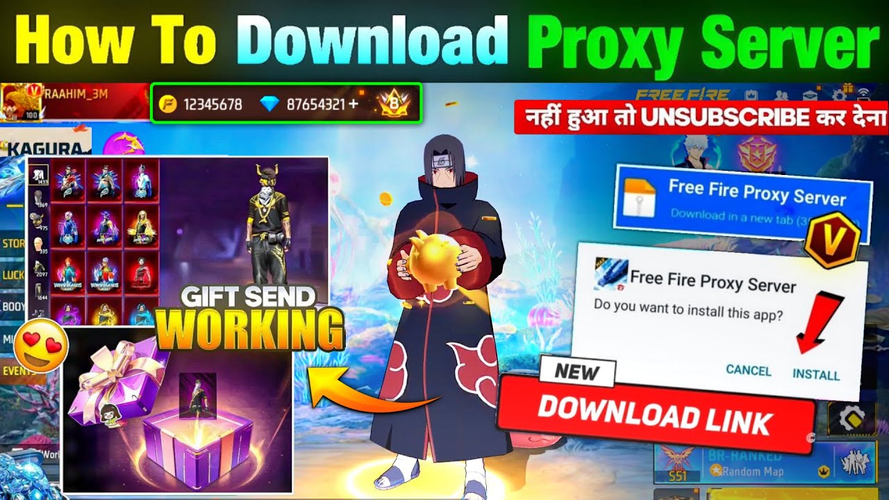 HOW TO DOWNLOAD PROXY SERVER IN FREE FIRE, HOW TO USE PROXY SERVER IN FREE FIRE, VIP PROXY SERVER