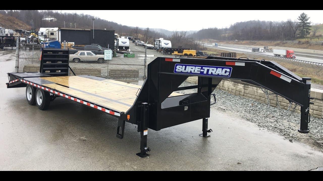 Sure Trac 102x25' Gooseneck Beavertail Flatbed Deckover 17600# GVW  ST102205LPDO2A-GN-176-UR