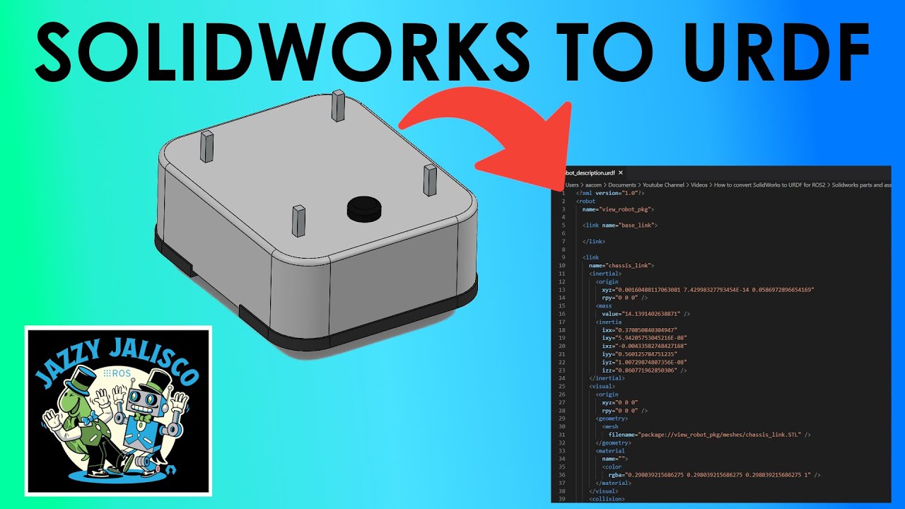 Convert SolidWorks to URDF for ROS2 - Full Tutorial