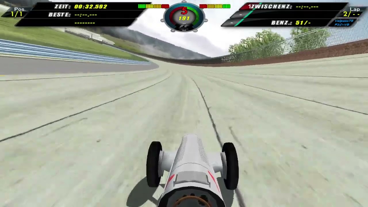 F1 Challenge VB 1935 Mercedes Brooklands Onboard Lap