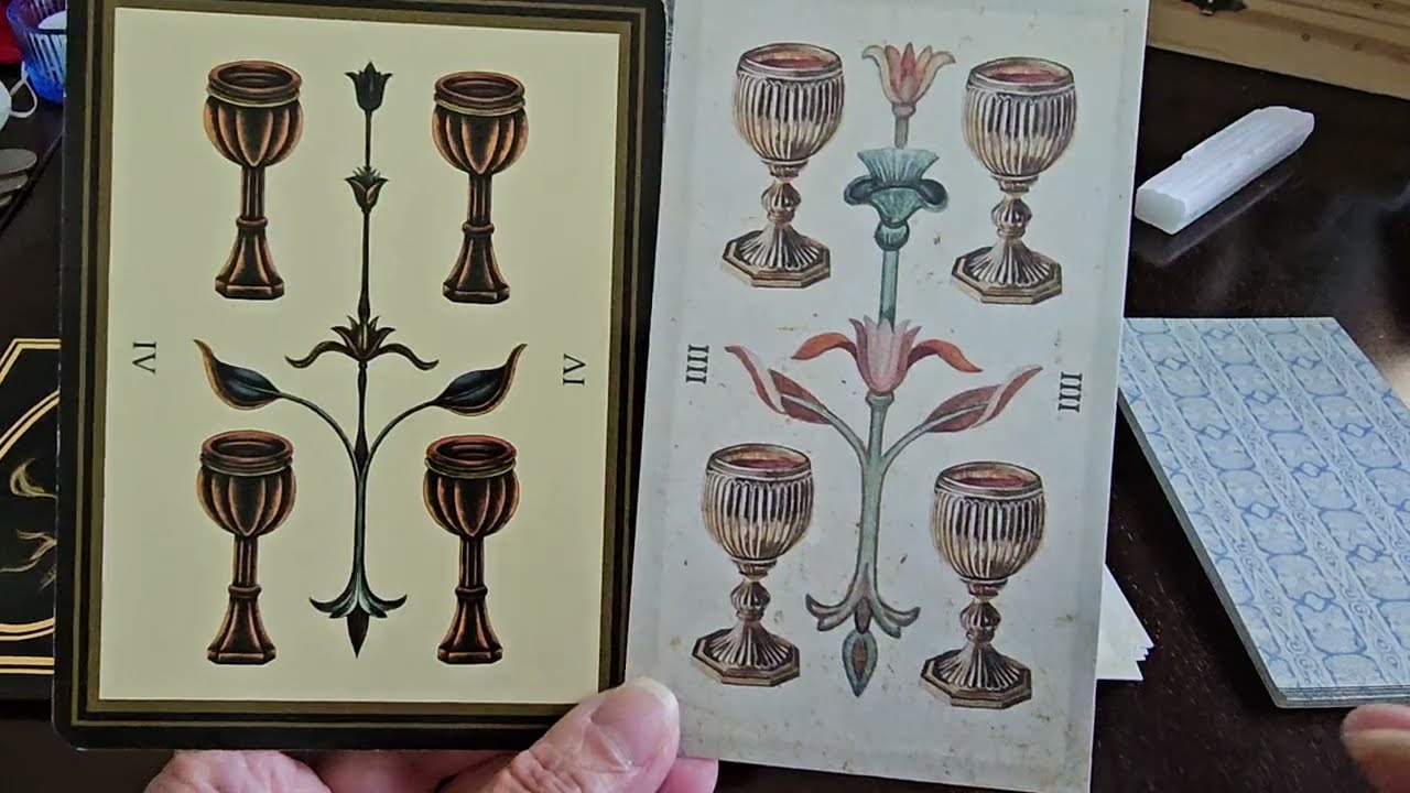 Comparing Pip Cards of the Tarot Noir and Matronua Tarot Decks