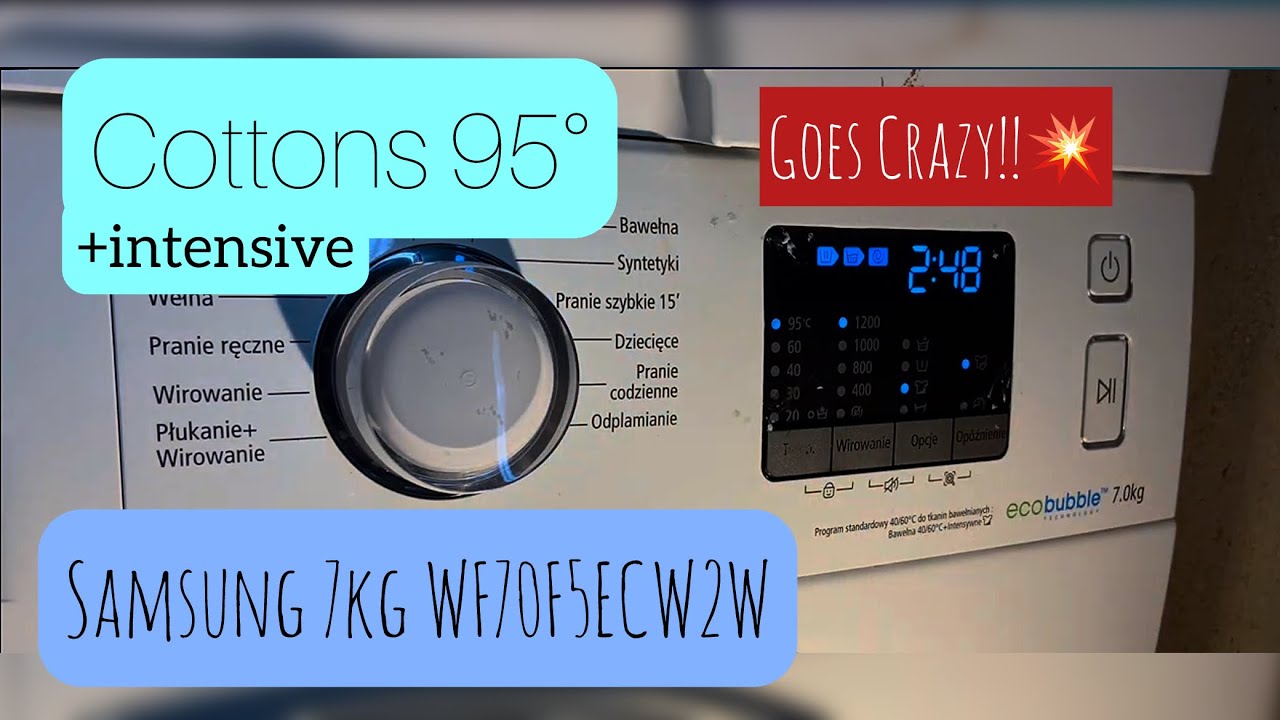 Samsung wf70f5ecw2w- Cottons 95°🫧(+intensive)