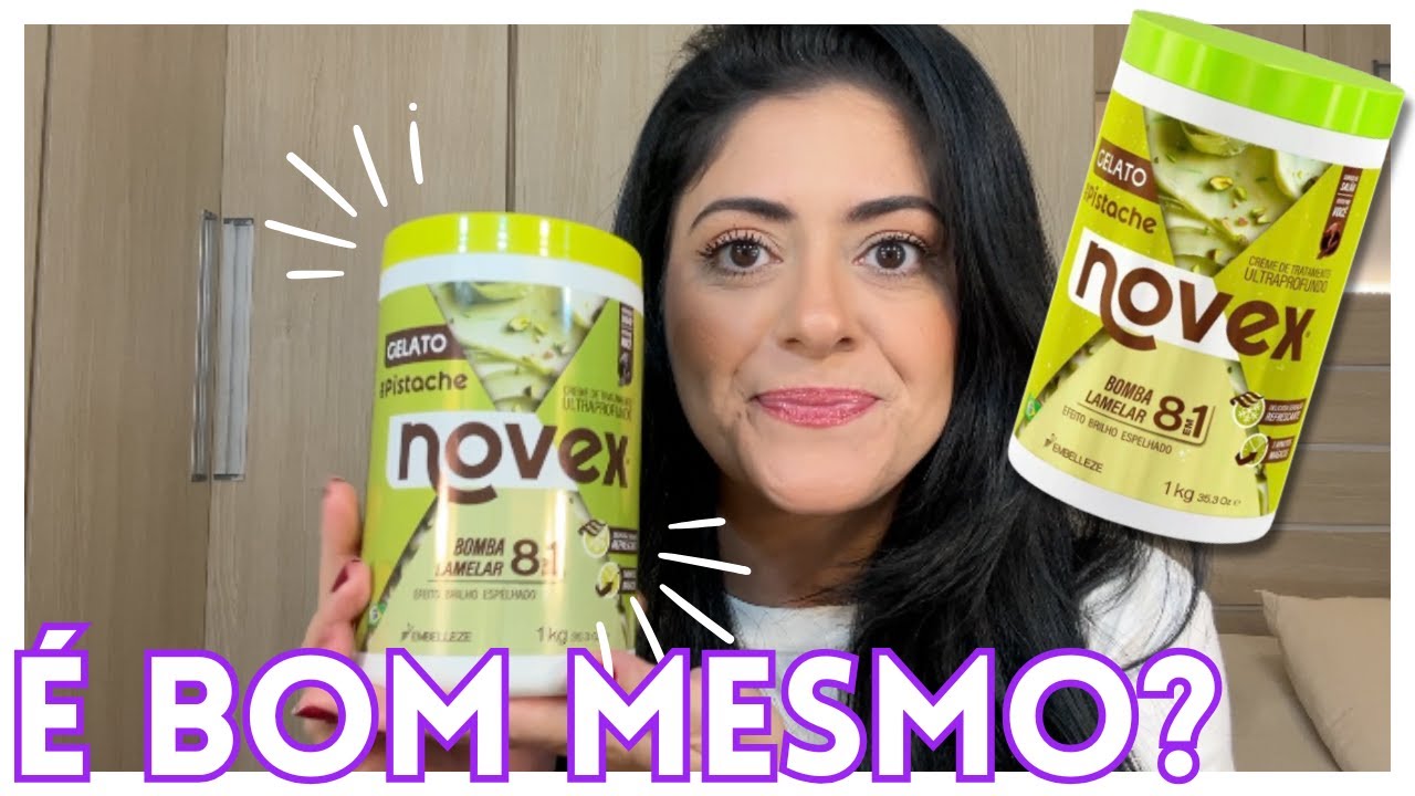 Testei o Novex Gelato de Pistache 8 em 1 Bomba Lamelar | Resenha Completa Nutrição Potente Low Poo
