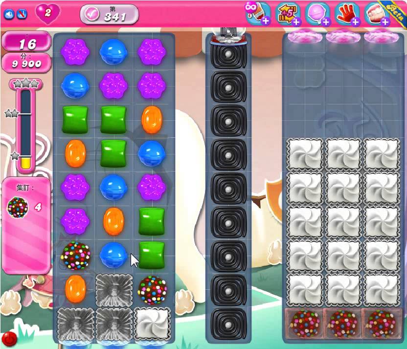 Candy Crush Saga Level 341 - 1 Star - no boosters