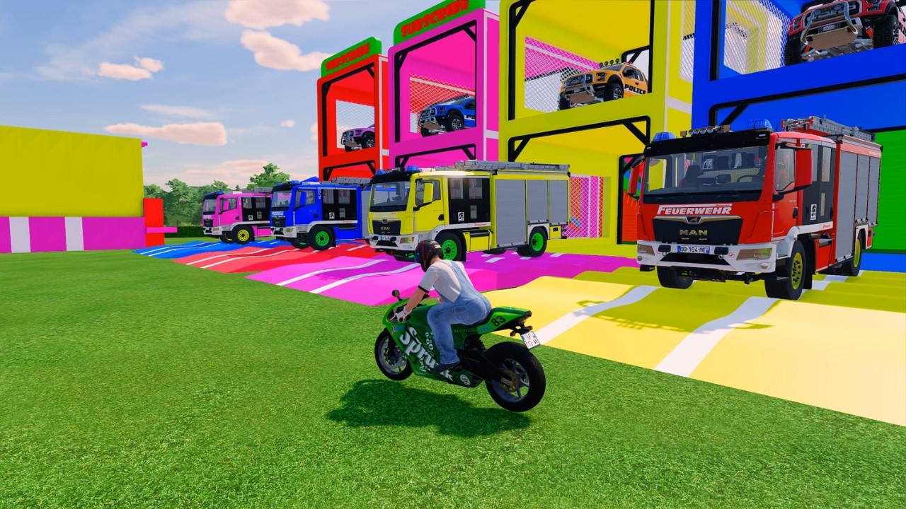 Transporting With Colors - Giant Carrier Truck Loading Police and Fire Engine Cars! #46 - FS22