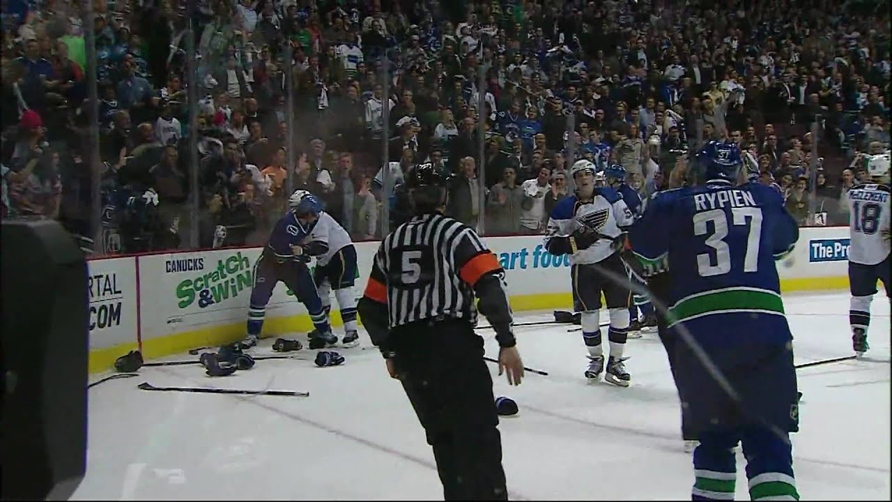 Late Game Brawl Erupts as the Canucks Win Game 2 3-0 in HD