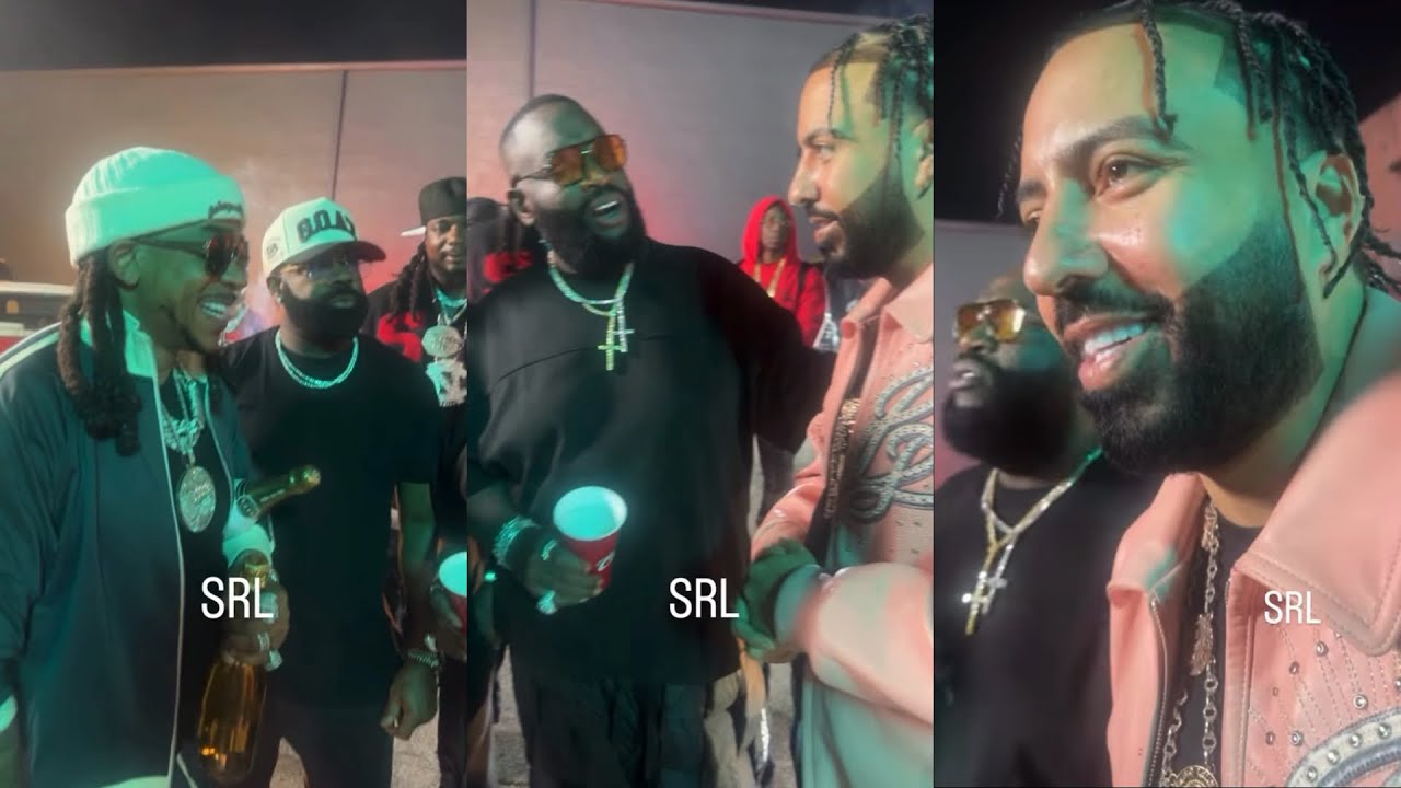 Rick Ross Chats With Max B, French Montana & Others On The Set Of Their New Music Video