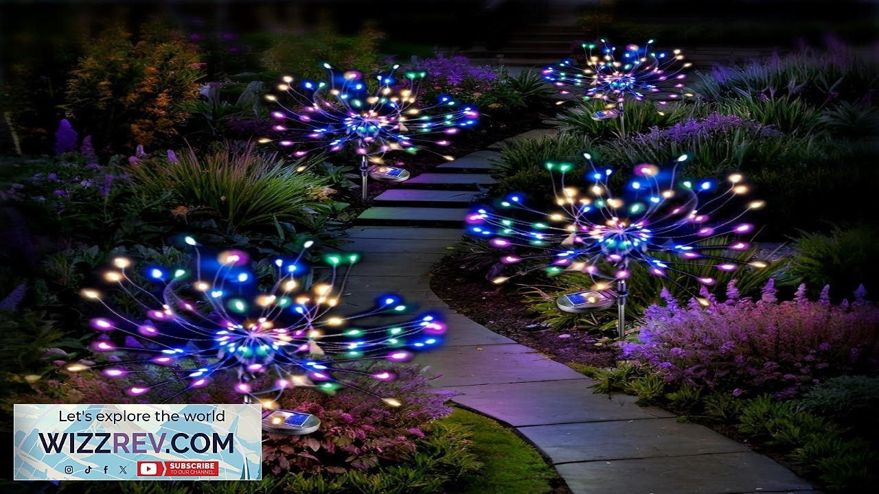 Anordsem Solar Garden Lights Outdoor: Bendable Copper Wire with 120 LED Firework Review