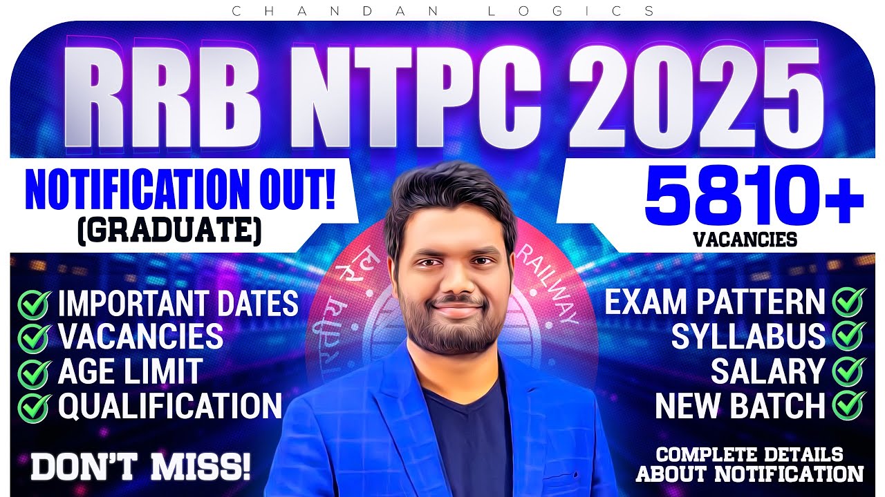 🚆 RRB NTPC 2025&ndash;26 Notification OUT | Complete Details | Qualification, Age, Syllabus & Apply Link