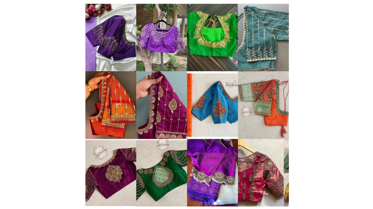 70+ new embroidery work blouse designs latest work blouse designs maggam work blouse designs Aari 