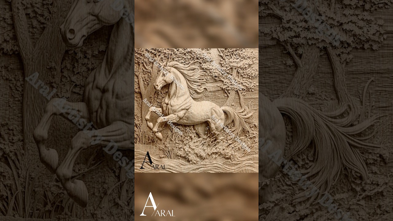 Majestic Horse 3D-Style Laser Engraving Design | Digital File for Wood #laserengraving #etsyseller