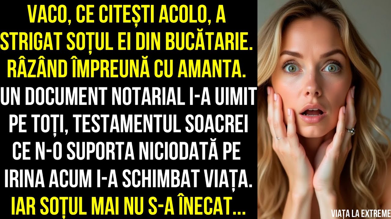 Vaco, ce citești acolo, a strigat soțul ei din bucătarie. Râzând împreună cu amanta.Iar soțul mai...