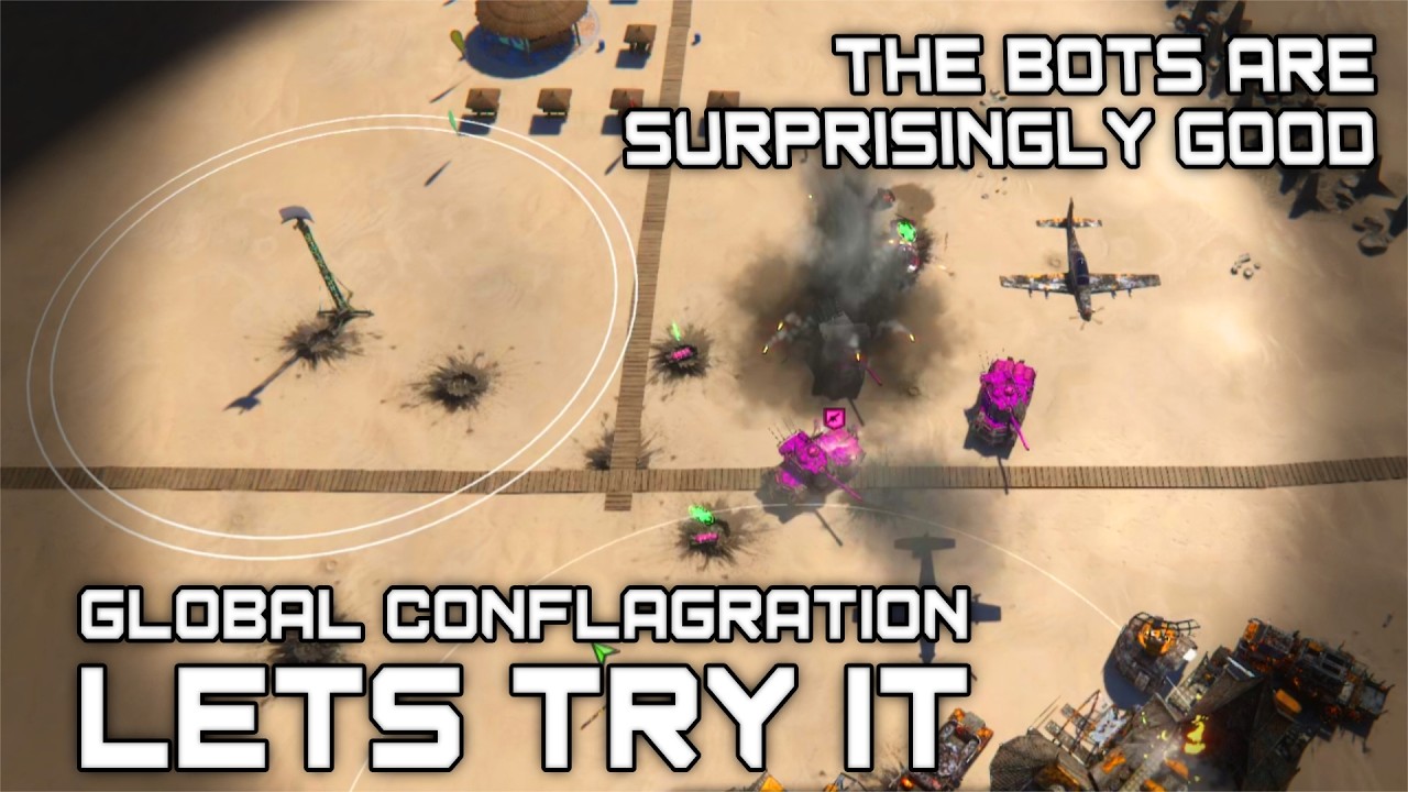 Indie RTS with Surprisingly Competent AI - Global Conflagration (No commentary 1v1 vs hard AI).