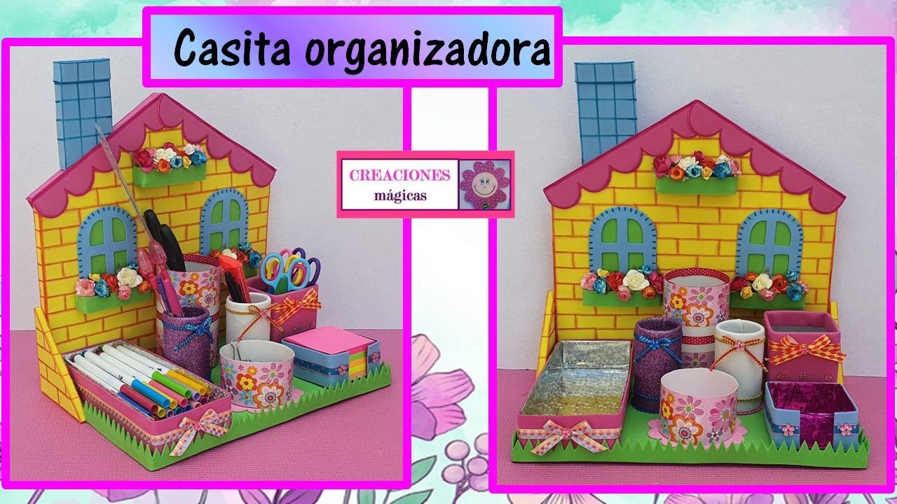 ♥♥Casita organizadora hecha con material reciclado♥Creaciones Mágicas♥♥