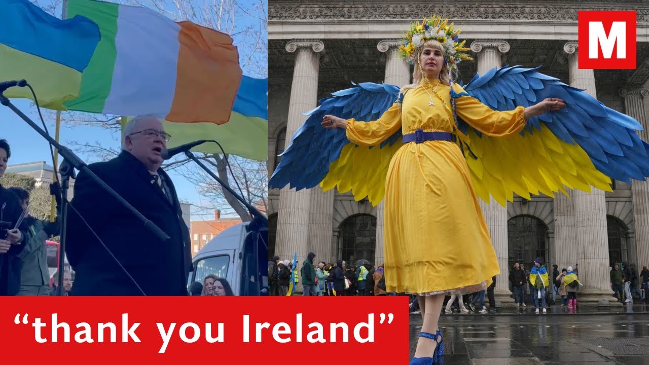Ukrainians gather in Dublin for third anniversary of Russian invasion