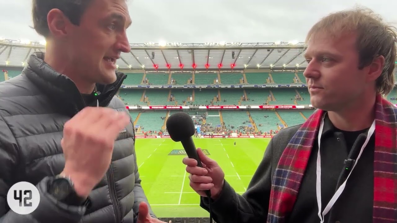 IRELAND STUN ENGLAND: Murray Kinsella and Ciarán Kennedy react from Twickenham