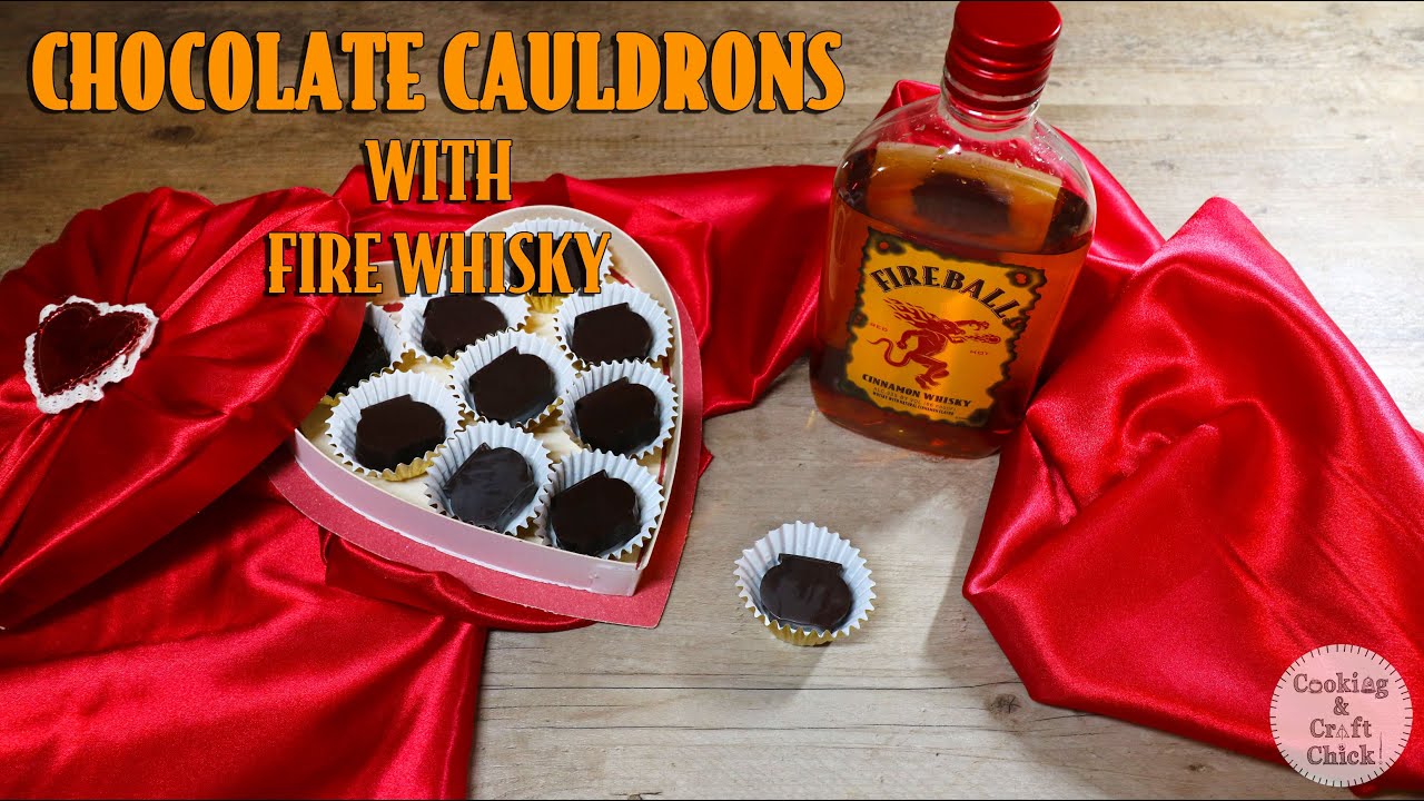 Chocolate Cauldrons filled with Fire Whisky : Chocolate Whisky Truffles : Harry Potter Inspired