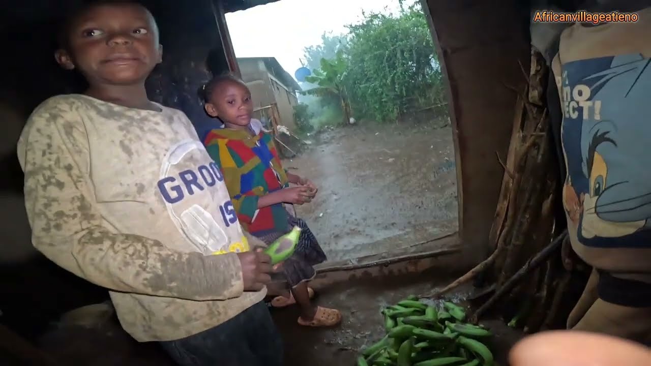 Super Heavy Rain and Strong Wind in My village /  African Village Life 