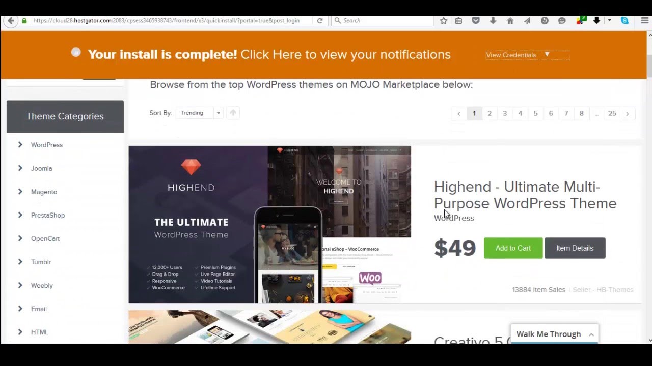 how to Install wordpress in cloud hosting of hostgator