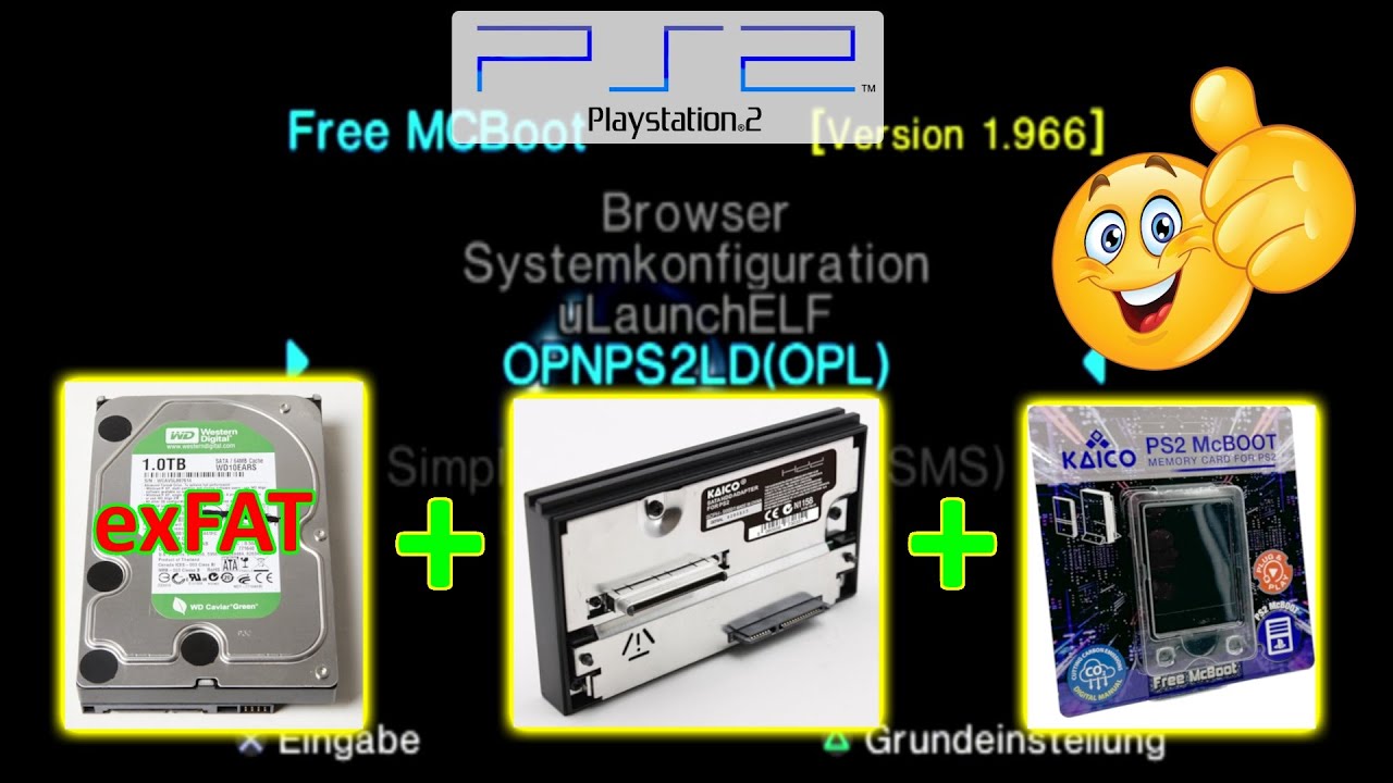 PlayStation 2 Spiele einfach auf exFAT-Festplatte bringen! Tutorial [german, deutsch]