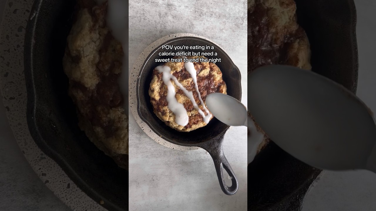 350 calorie giant protein cinnamon roll skillet 👀
