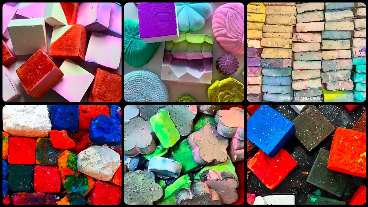COLOURFUL GYM CHALK ASMR EDIT | VARIETY TEXTURE CRUSH #satisfying #asmr 