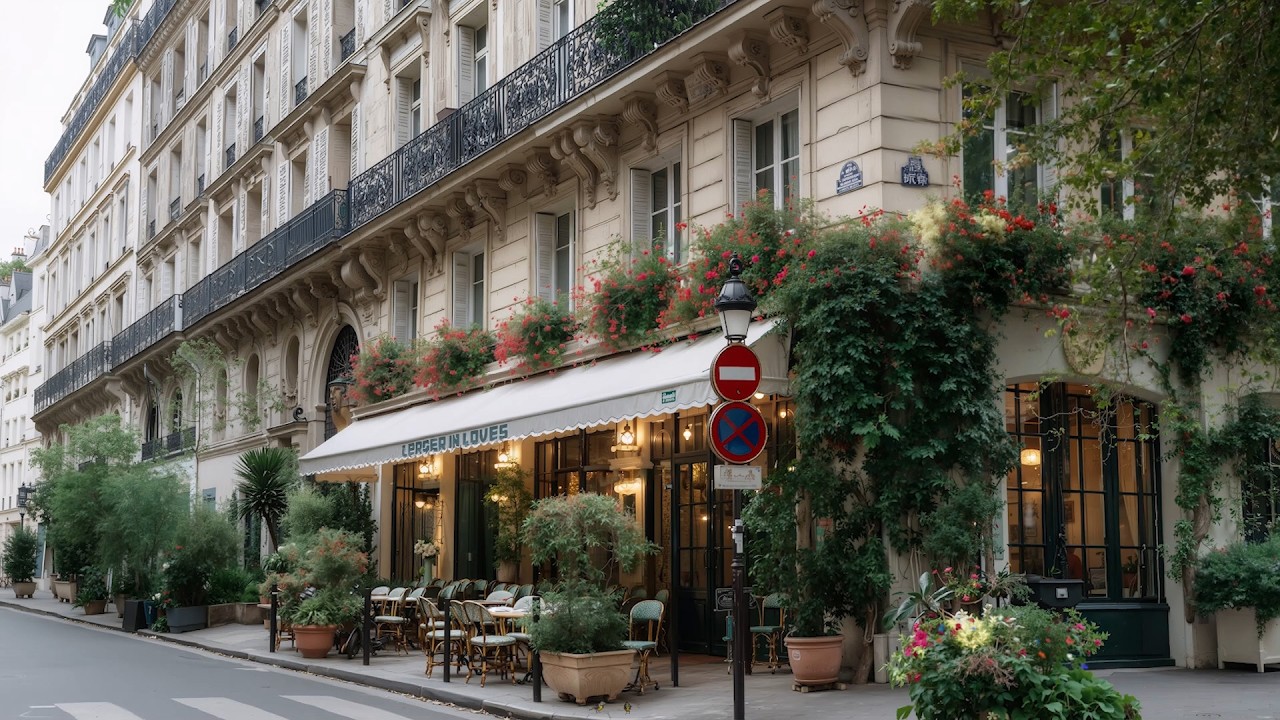 Elegant Street Café Morning Jazz | Warm Spring Vibes for Relaxation and Calm