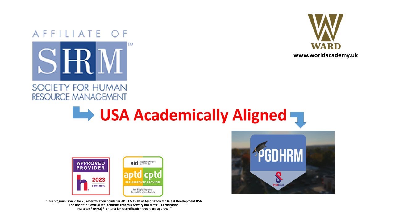 SHRM & HRCI recognized PGDHRM presented by World Academy UK