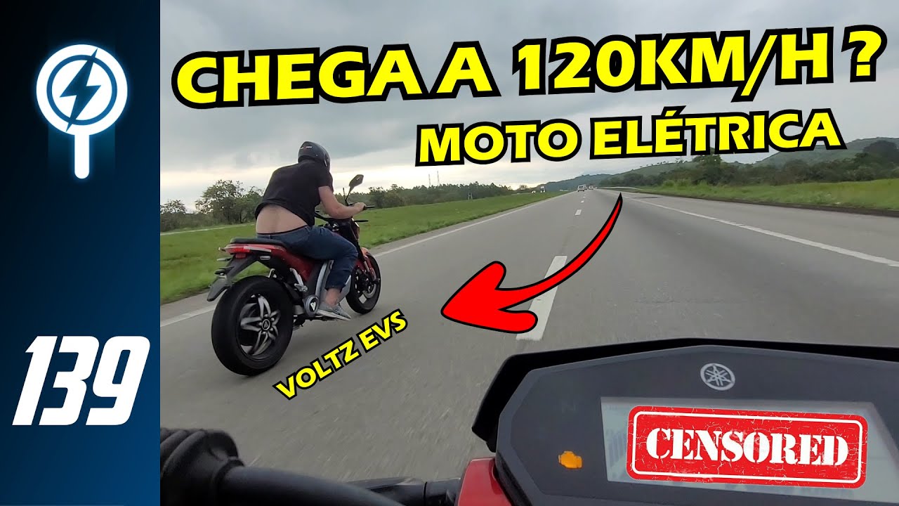 TESTE DE VELOCIDADE VOLTZ EVS - MOTO ELÉTRICA CHEGA A 120KM/H ?