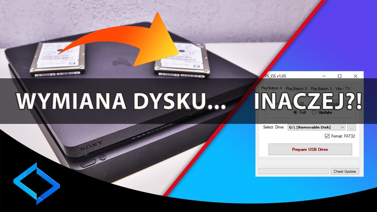 Wymiana dysku w PS4 Slim na HDD/SSD - Ale Inaczej ! PlayStation 4 Disk Replacement - But Different !