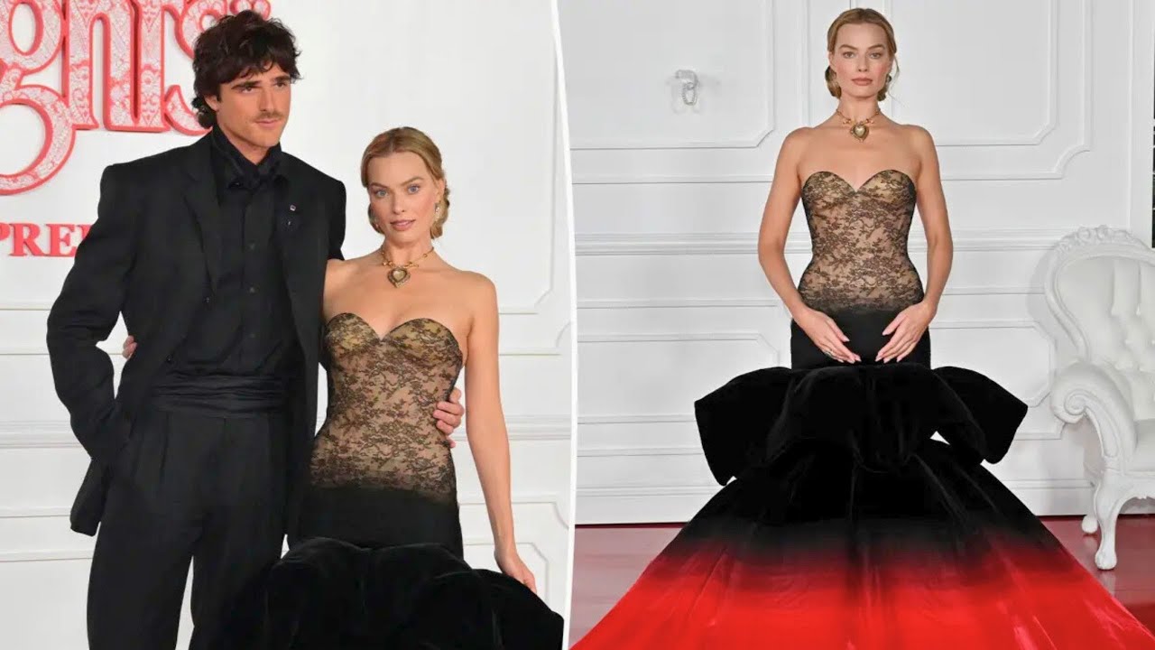 Margot Robbie Stuns in Striking Crimson and Black Gown at ‘Wuthering Heights’ Premiere with Jac...