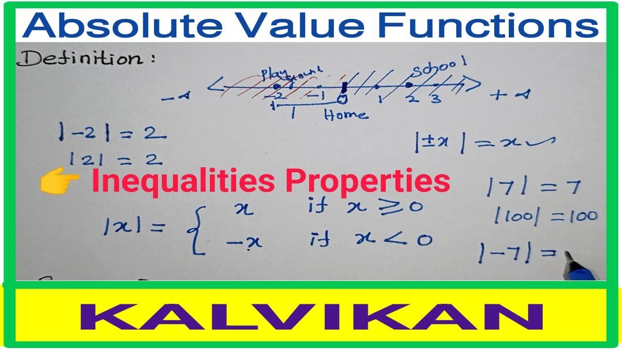 Absolute Value Functions in Tamil / Definition and Properties / Inequalities /Class 11 Basic Algebra