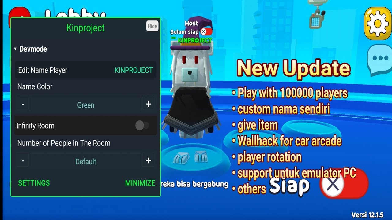 Update Custom Nama Sendiri Infinity Room 1000000 Players di Super Bear Adventure 12.1.5 Mod 