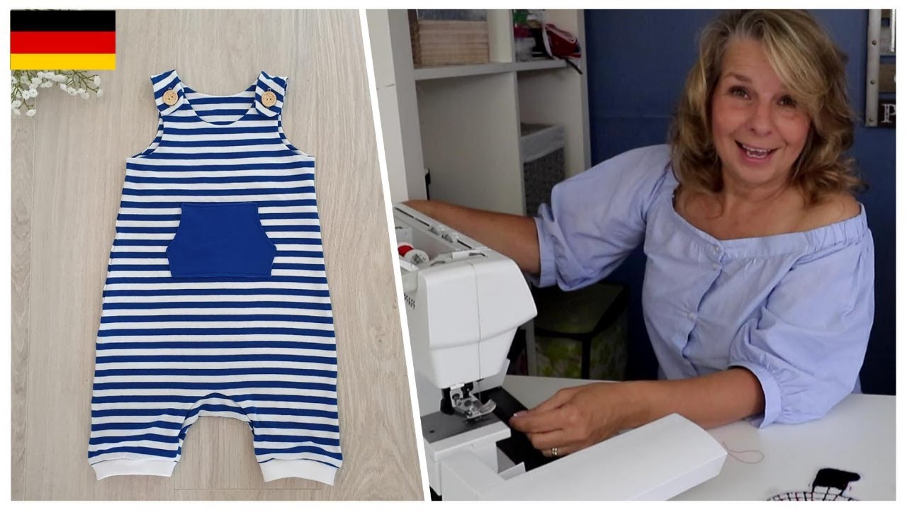 Latzhose nähen 🧡 Baby Latzhose 💛 Strampelanzug nähen 🧡 Babyklamotten nähen mit Frocks & Frolics