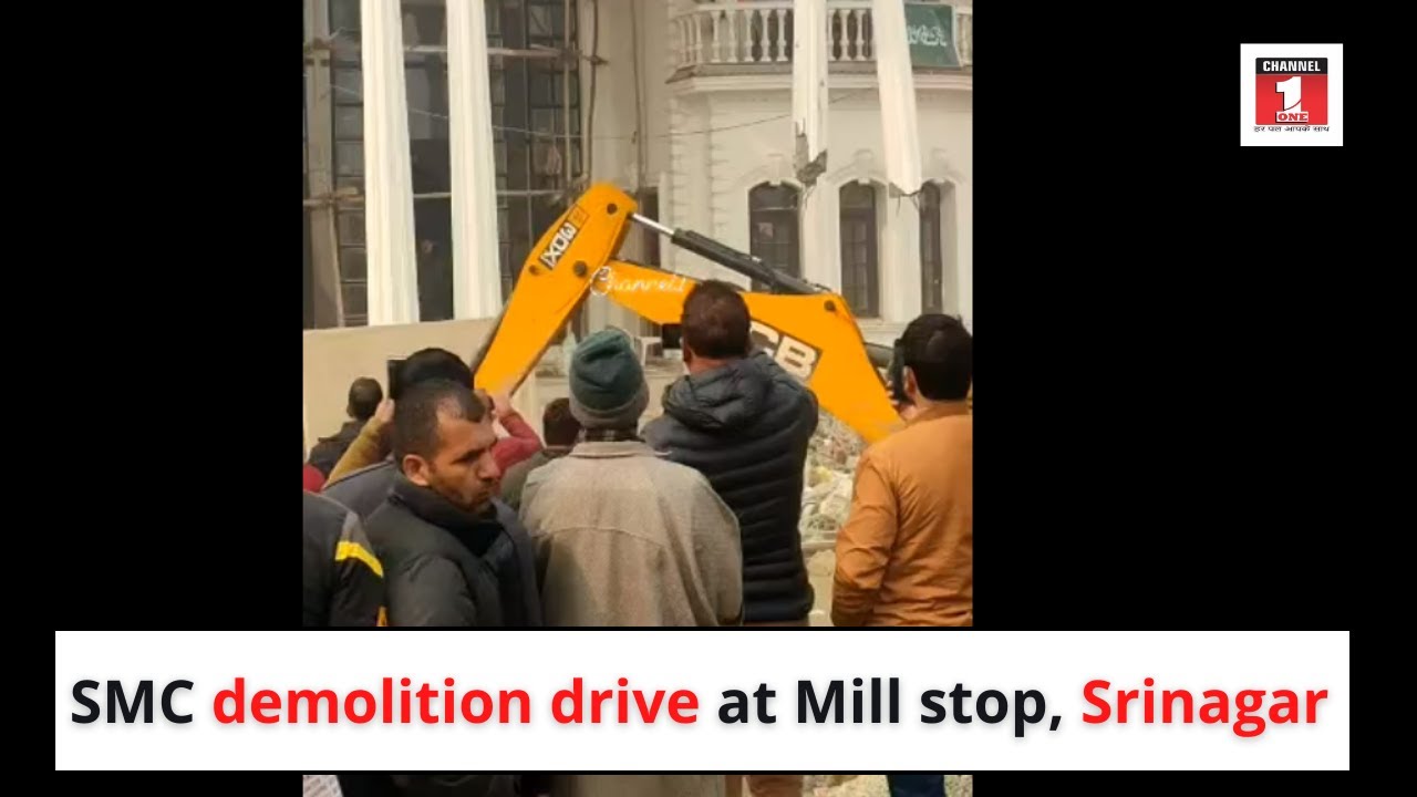 #SMC #demolition drive at Mill stop, srinagar