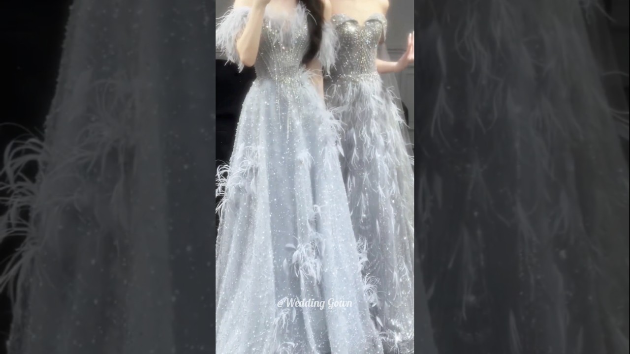 A Stunning, Ethereal Feather Gown | Wedding Gown |#wedding #weddinggown #bridal #dress #cool #beauty
