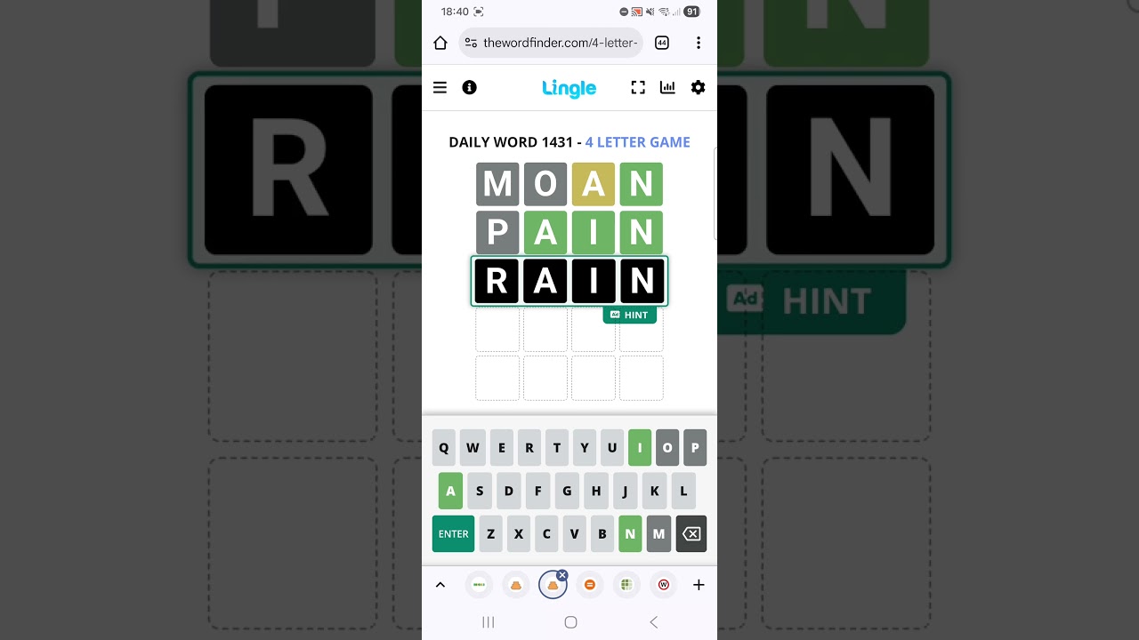 FOUR-letter Wordle! (Lingle 4 puzzle for 23 Dec 25) #speedsolving #wordgames #words