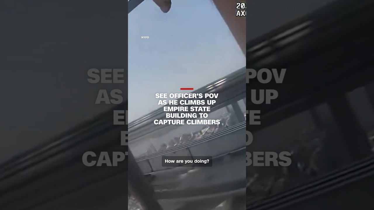 See officer&rsquo;s POV as he climbs up Empire State Building to capture climbers