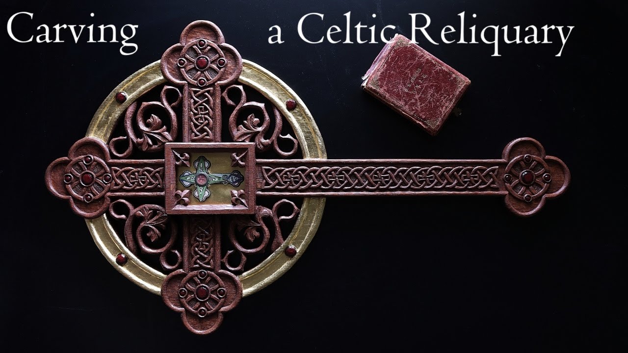 Carving a Celtic Reliquary of the True Cross - asmr