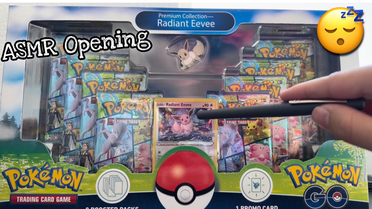 [ASMR] Pokémon Go Radiant Eevee Premium Collection Box Opening 😴