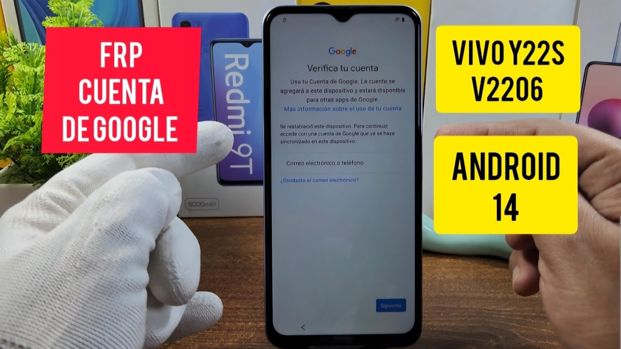 FRP Cuenta Google o Gmail Vivo Y22s V2206 Android 14 Último Parche De Seguridad 