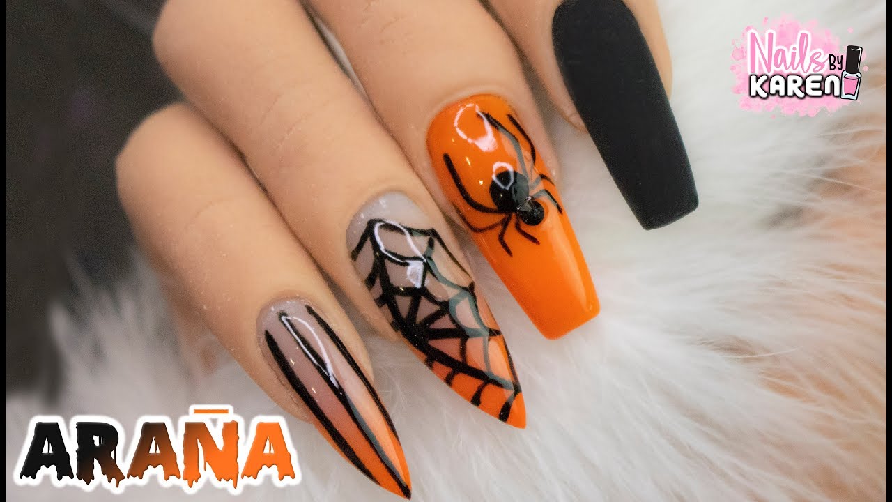 UÑAS LARGAS con ACRILICOS de COLOR | Halloween