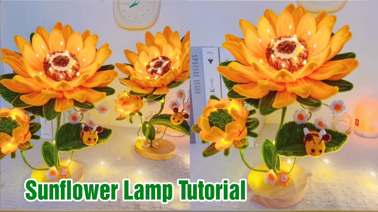 DIY Flower Lamp: Sunflower Lamp Step-by-Step Tutorial | How to Make a Flower Light with Pipe Cleaner