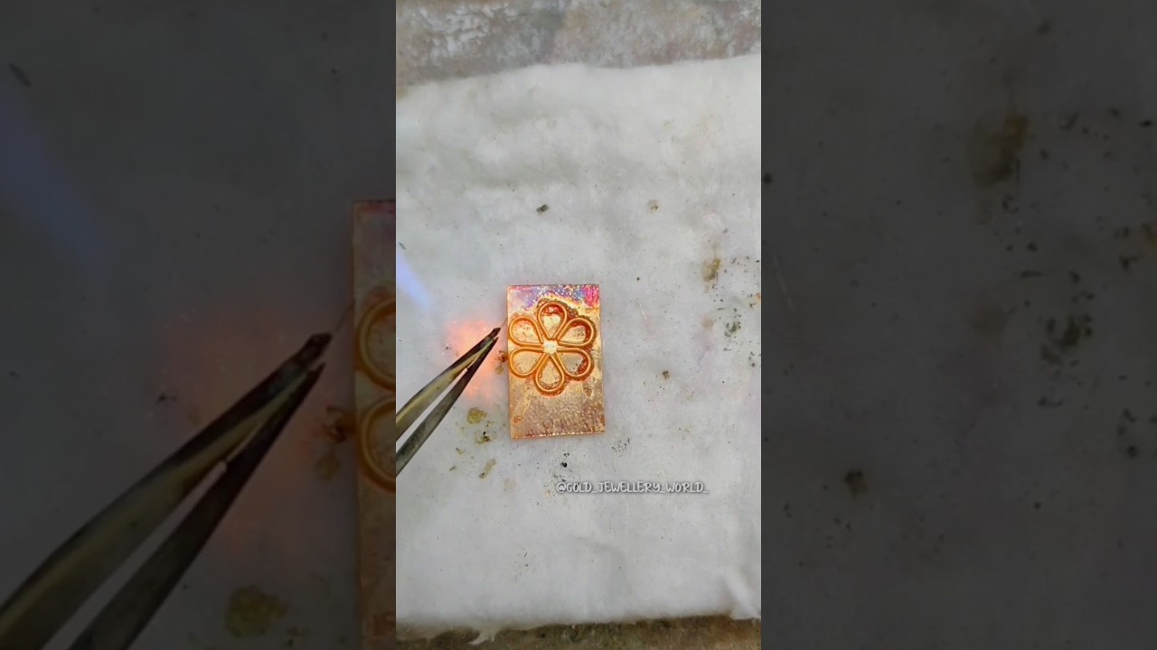 Gold Flower Making With Gold Wire And Plate😘 #jewellery #goldnecklace #gold #goldjewellery #bangle